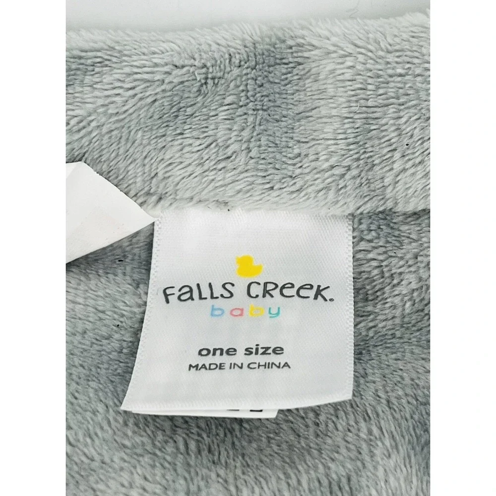 Falls Creek Baby Elephant Lovey Gray Plush Rattle Security Blanket 11 x 11